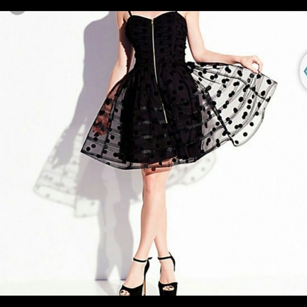 Black Betsey Johnson polka dot cocktail dress